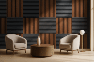 acoustic slat wall panel modern wood wall cladding decorative MDF slat panel interior design