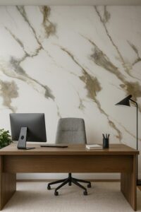 marble pattern PVC wall panel office interior decorative wall cladding modern workspace design