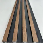 QWP-PL8 Meşe Siyah Polimer Lambri | Quick Wall Panel Polimer Duvar Paneli